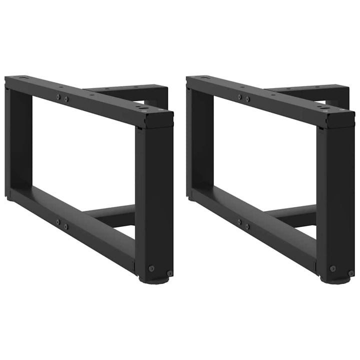 sofabordben T-formet 2 stk 70x25x(30-31) cm stål sort