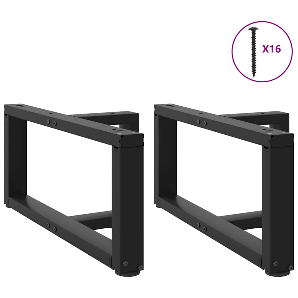 sofabordben T-formet 2 stk 70x25x(30-31) cm stål sort