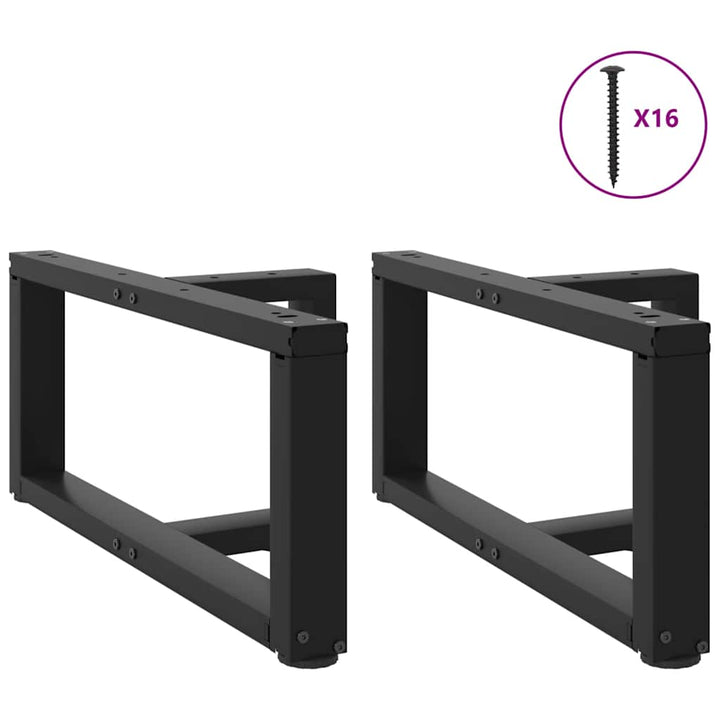 sofabordben T-formet 2 stk 70x25x(30-31) cm stål sort
