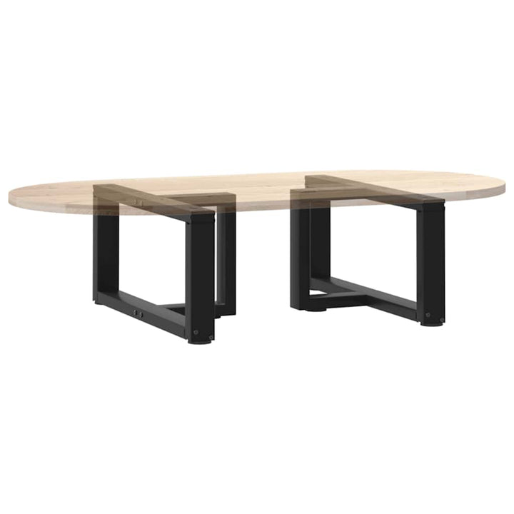 sofabordben T-formet 2 stk 70x25x(30-31) cm stål sort