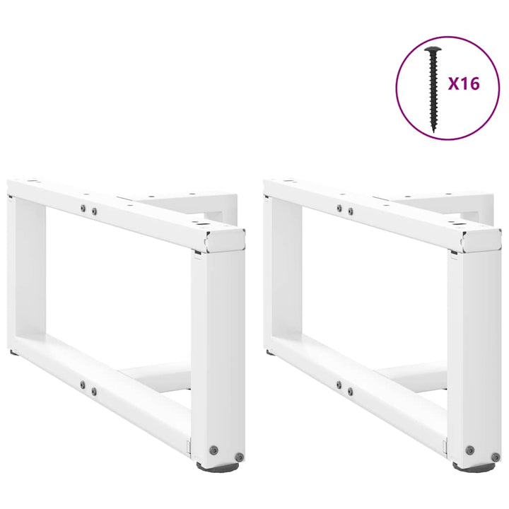 sofabordben T-formet 2 stk 70x25x(30-31) cm stål hvid