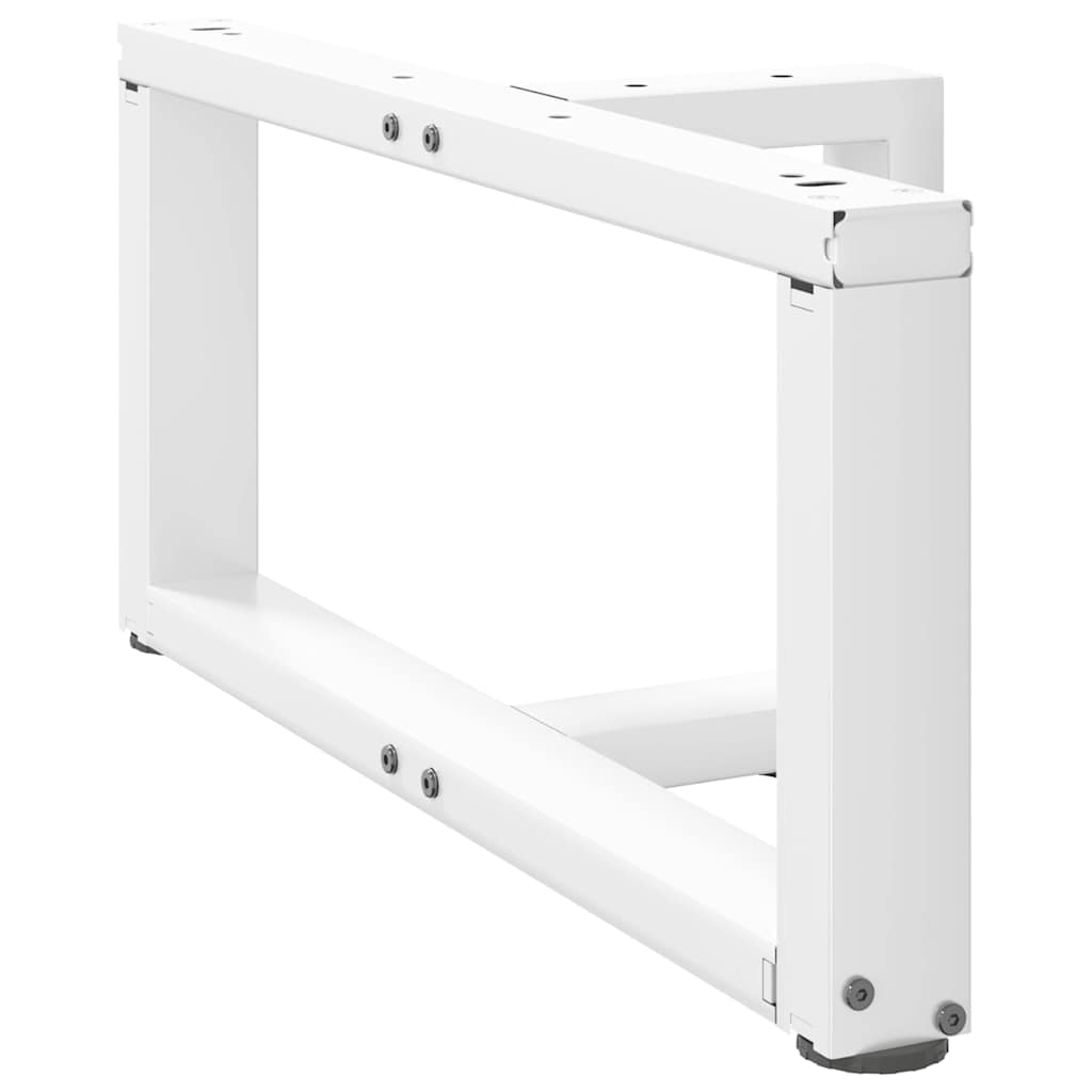 sofabordben T-formet 2 stk 70x25x(30-31) cm stål hvid