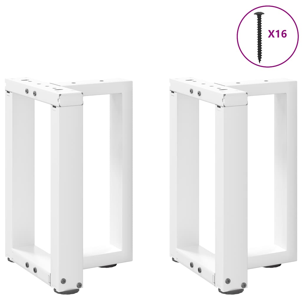sofabordben T-formet 2 stk 28x25x(42-43) cm stål hvid