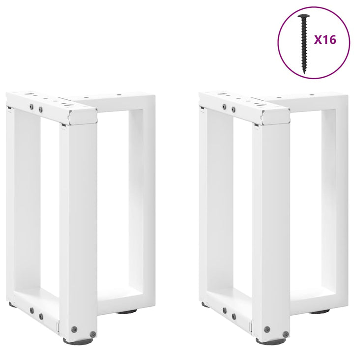sofabordben T-formet 2 stk 28x25x(42-43) cm stål hvid