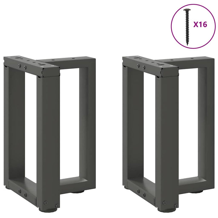 sofabordben T-formet 2 stk 38x25x(42-43) cm stål antracitgrå