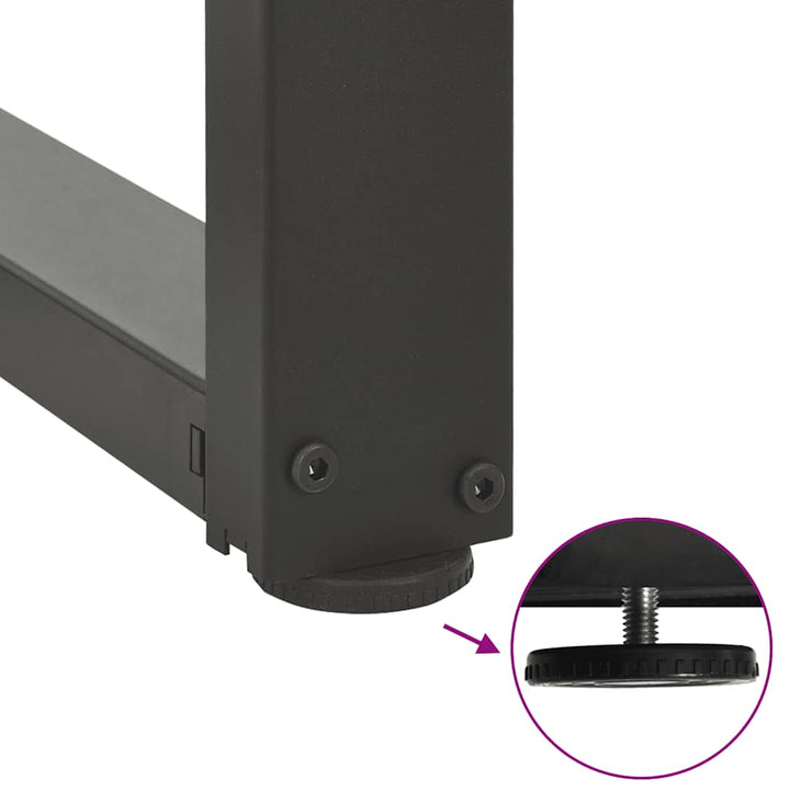 sofabordben T-formet 2 stk 38x25x(42-43) cm stål antracitgrå