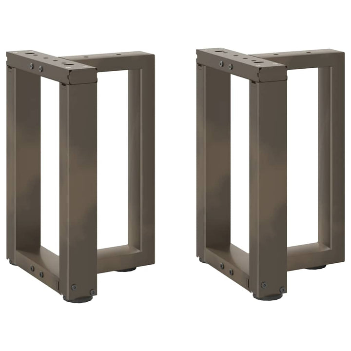 sofabordben T-formet 2 stk. naturstål 38x25x(42-43) cm stål