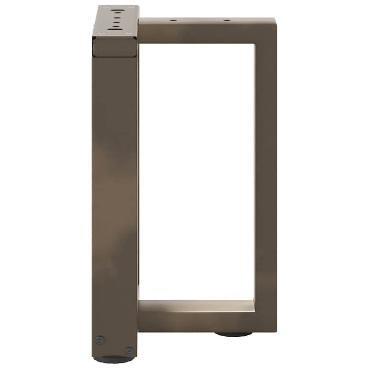 sofabordben T-formet 2 stk. naturstål 38x25x(42-43) cm stål