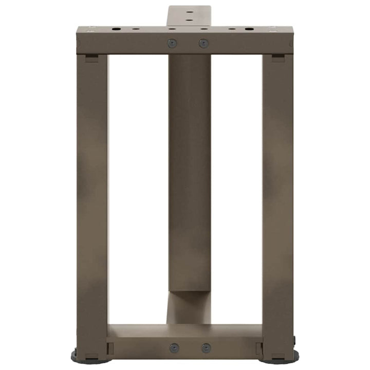 sofabordben T-formet 2 stk. naturstål 38x25x(42-43) cm stål