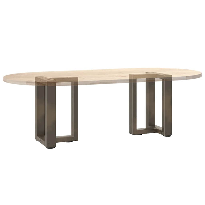 sofabordben T-formet 2 stk. naturstål 38x25x(42-43) cm stål