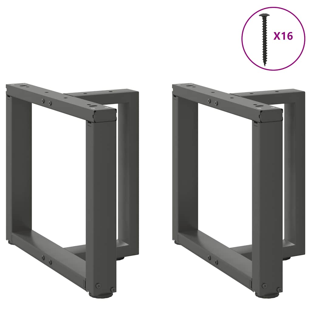 sofabordben T-formet 2 stk 50x25x(42-43) cm stål antracitgrå