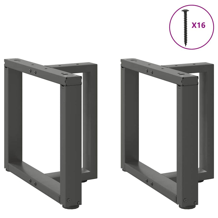 sofabordben T-formet 2 stk 50x25x(42-43) cm stål antracitgrå