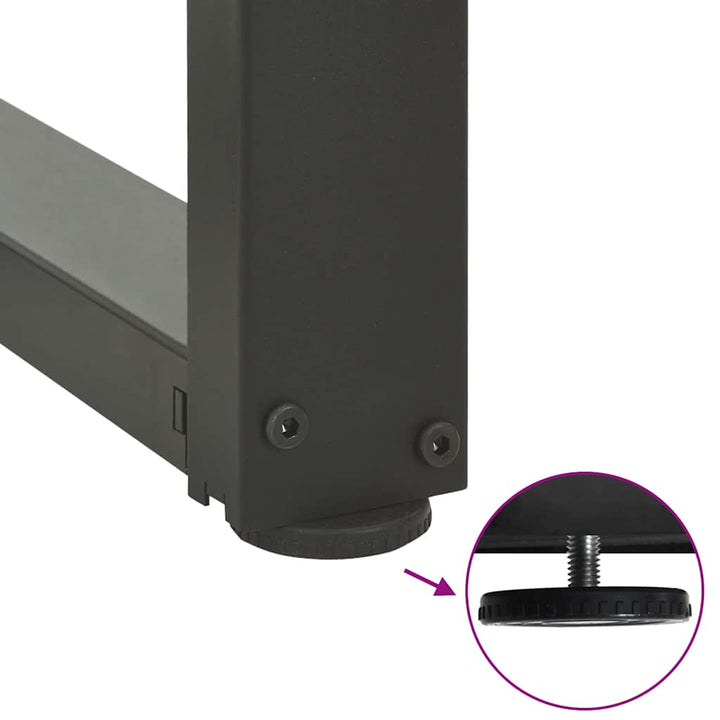 sofabordben T-formet 2 stk 50x25x(42-43) cm stål antracitgrå
