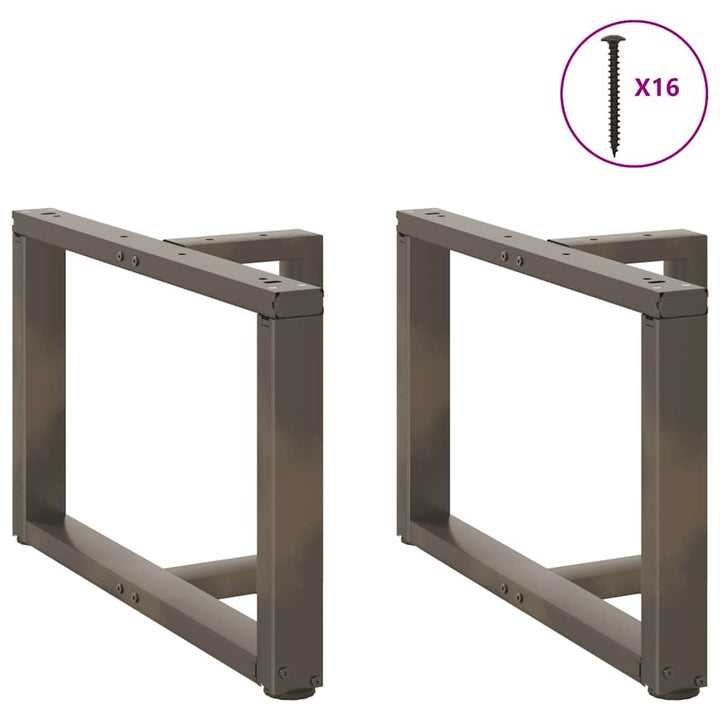 sofabordben T-formet 2 stk. naturstål 60x25x(42-43) cm stål