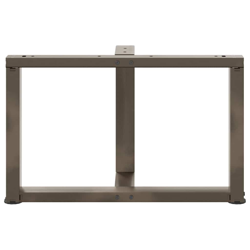 sofabordben T-formet 2 stk. naturstål 60x25x(42-43) cm stål
