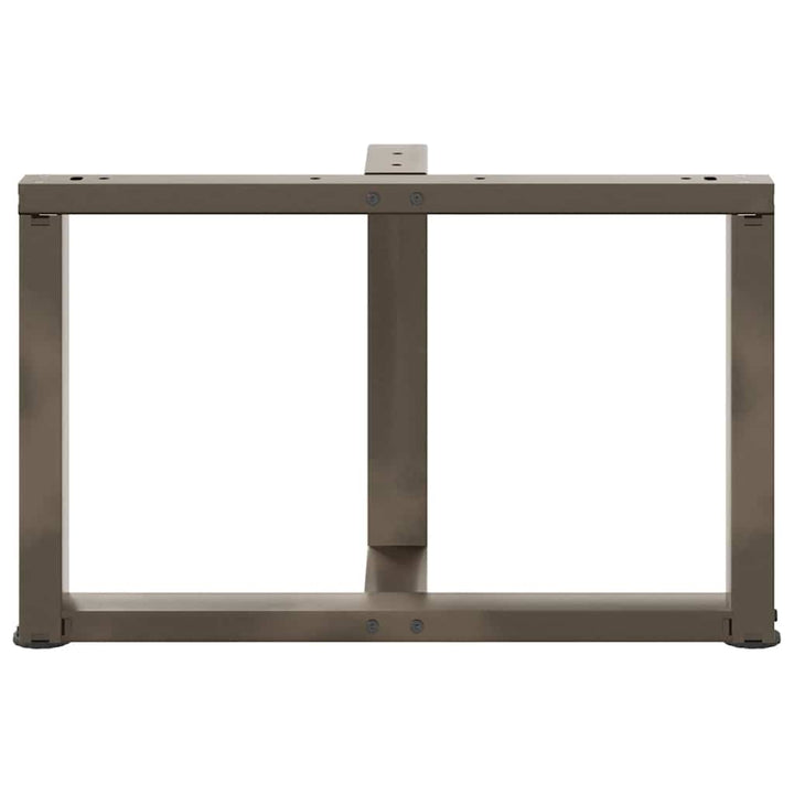 sofabordben T-formet 2 stk. naturstål 60x25x(42-43) cm stål