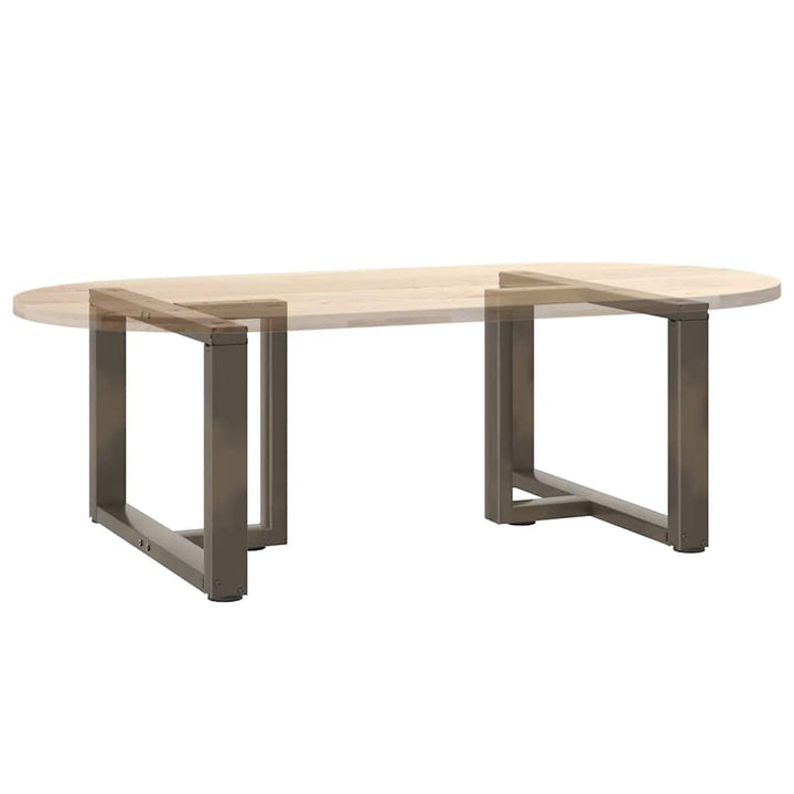 sofabordben T-formet 2 stk. naturstål 60x25x(42-43) cm stål