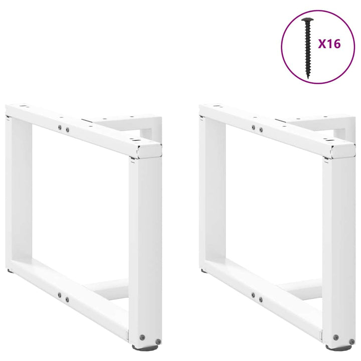 sofabordben T-formet 2 stk 70x25x(42-43) cm stål hvid