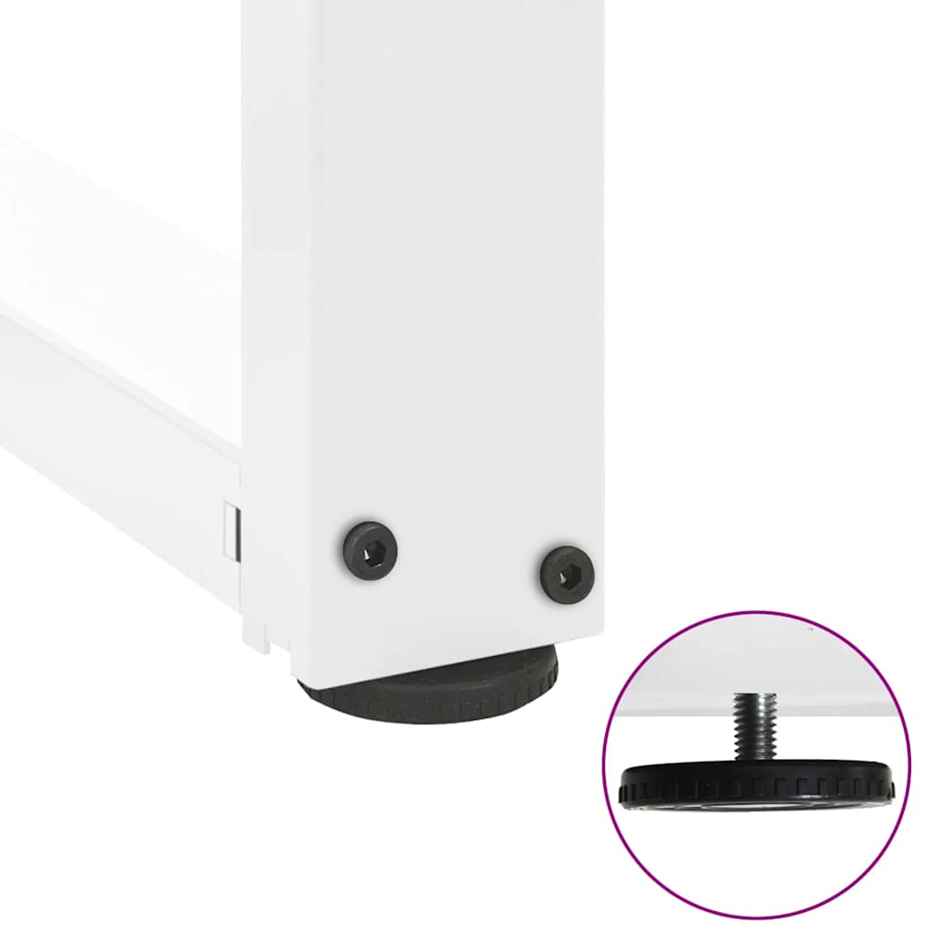 sofabordben T-formet 2 stk 70x25x(42-43) cm stål hvid