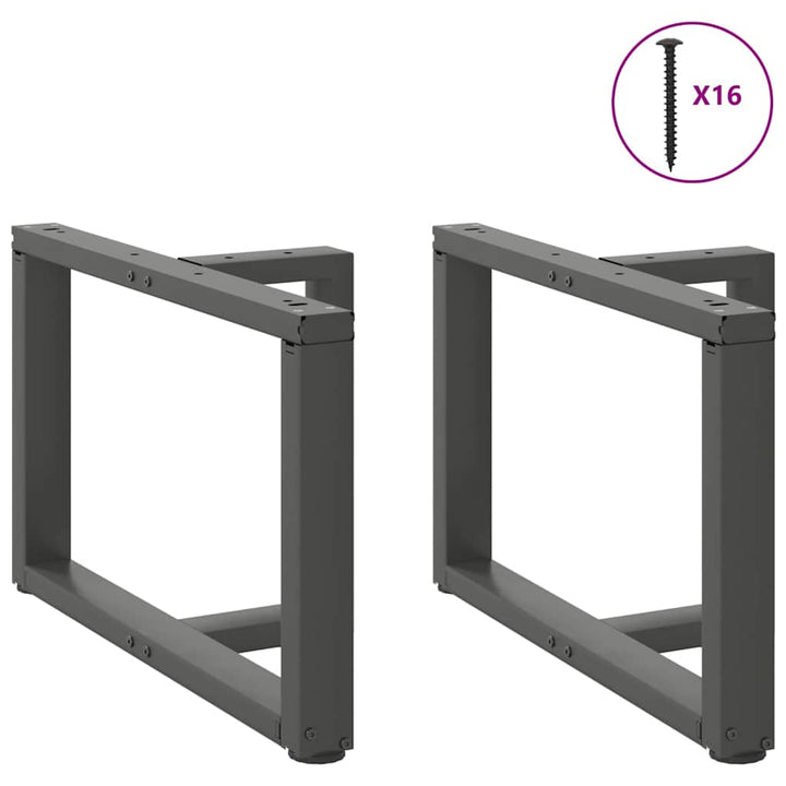 sofabordben T-formet 2 stk 70x25x(42-43) cm stål antracitgrå