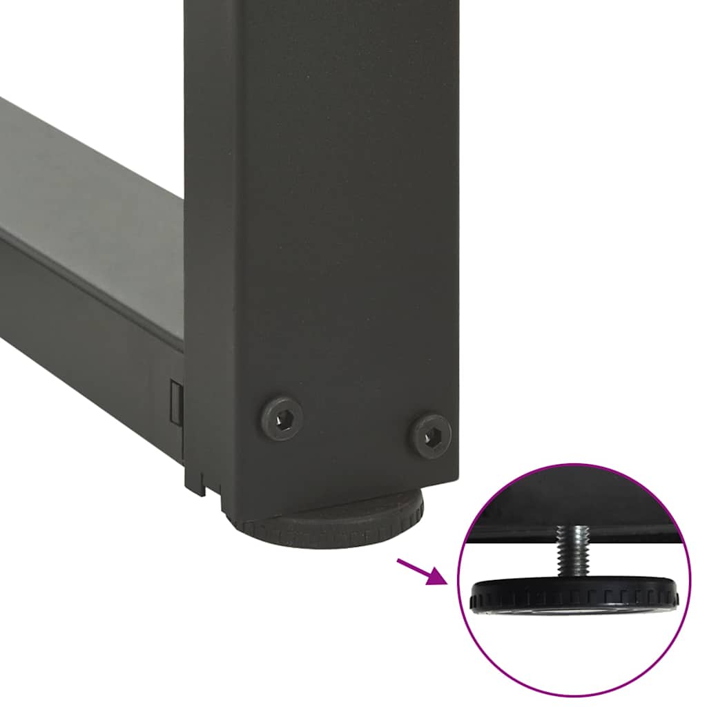 sofabordben T-formet 2 stk 70x25x(42-43) cm stål antracitgrå