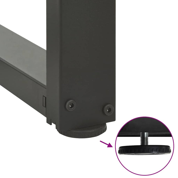 sofabordben T-formet 2 stk 70x25x(42-43) cm stål antracitgrå