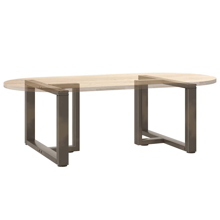 sofabordben T-formet 2 stk. naturstål 70x25x(42-43) cm stål