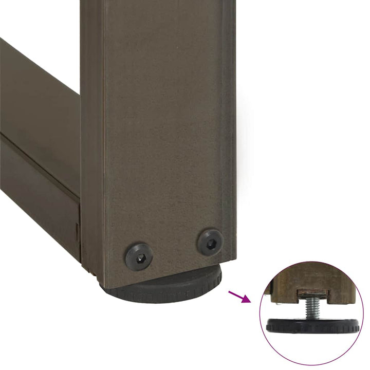 sofabordben T-formet 2 stk. naturstål 70x25x(42-43) cm stål