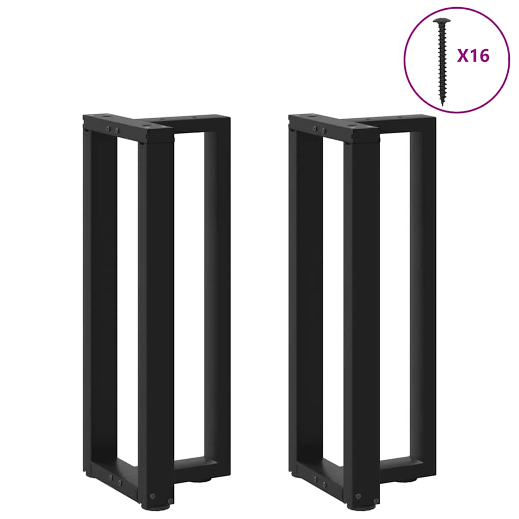 konsolbordben T-formet 2 stk. sort 25x28x(72-73) cm stål