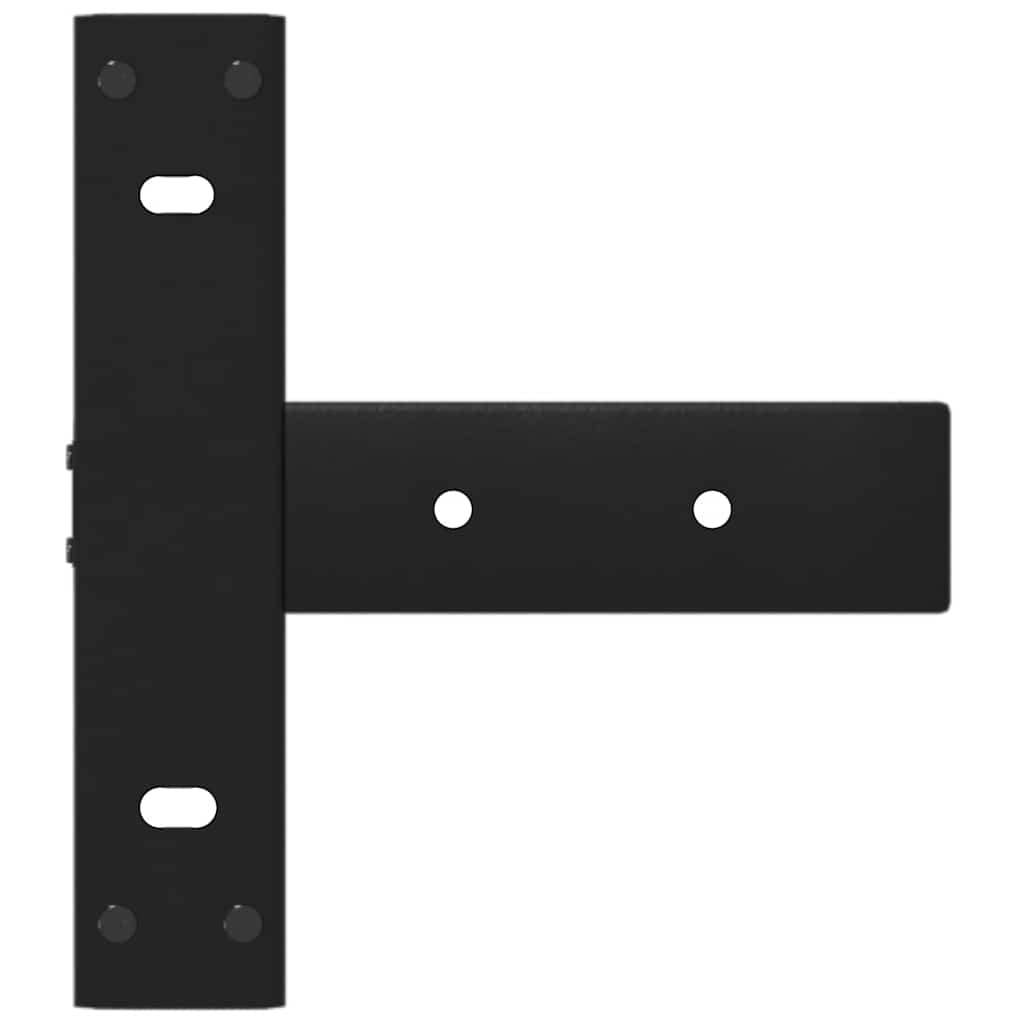 konsolbordben T-formet 2 stk. sort 25x28x(72-73) cm stål
