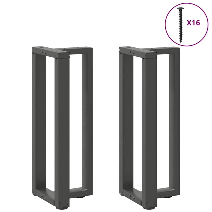 konsolbordben T-formet 2 stk. antracit 25x28x(72-73) cm stål
