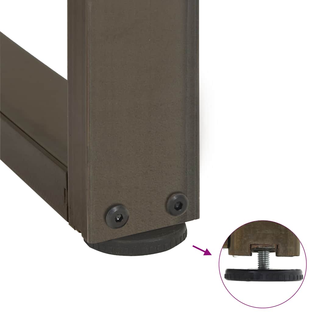 konsolbordsben T-formet 2 stk. naturstål 38x25x(72-73) cm stål