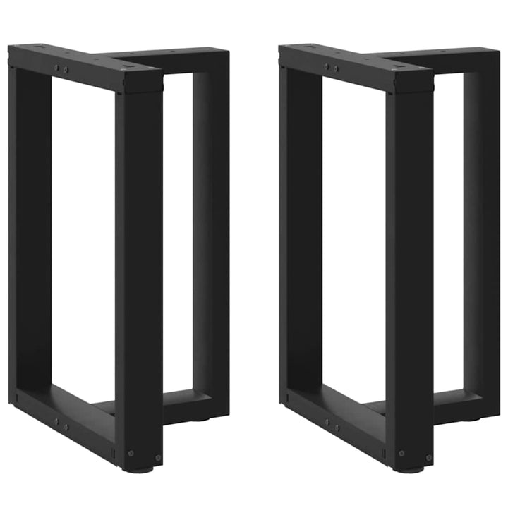 spisebordsben T-formet 2 stk. sort 50x35x(72-73) cm stål