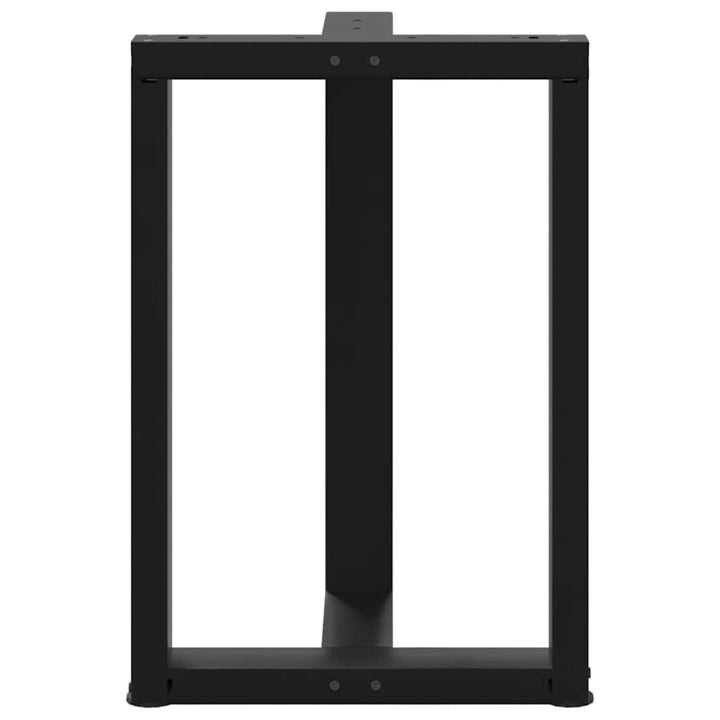 spisebordsben T-formet 2 stk. sort 50x35x(72-73) cm stål