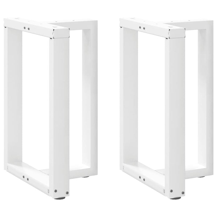 spisebordsben T-formet 2 stk. hvid 50x35x(72-73) cm stål