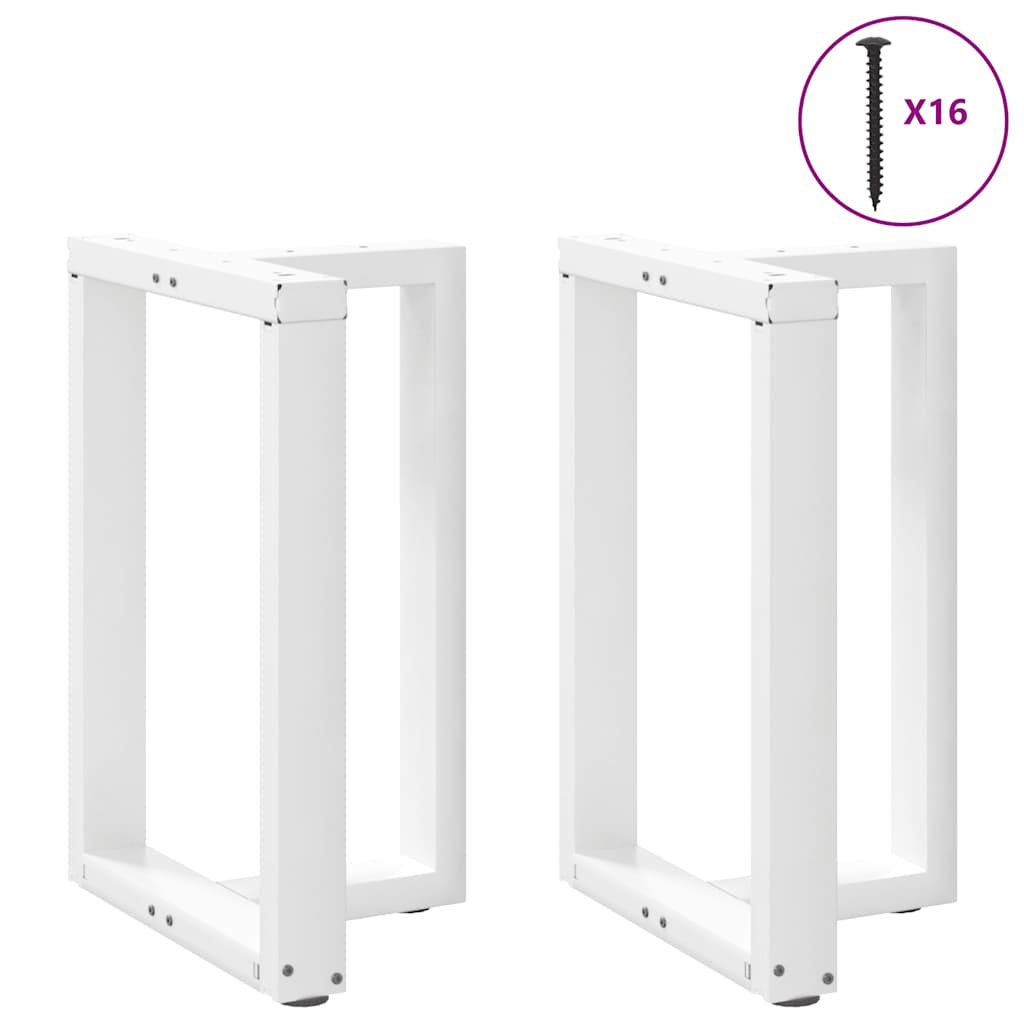 spisebordsben T-formet 2 stk. hvid 50x35x(72-73) cm stål