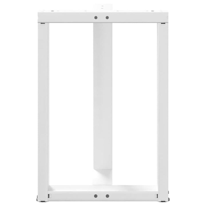 spisebordsben T-formet 2 stk. hvid 50x35x(72-73) cm stål