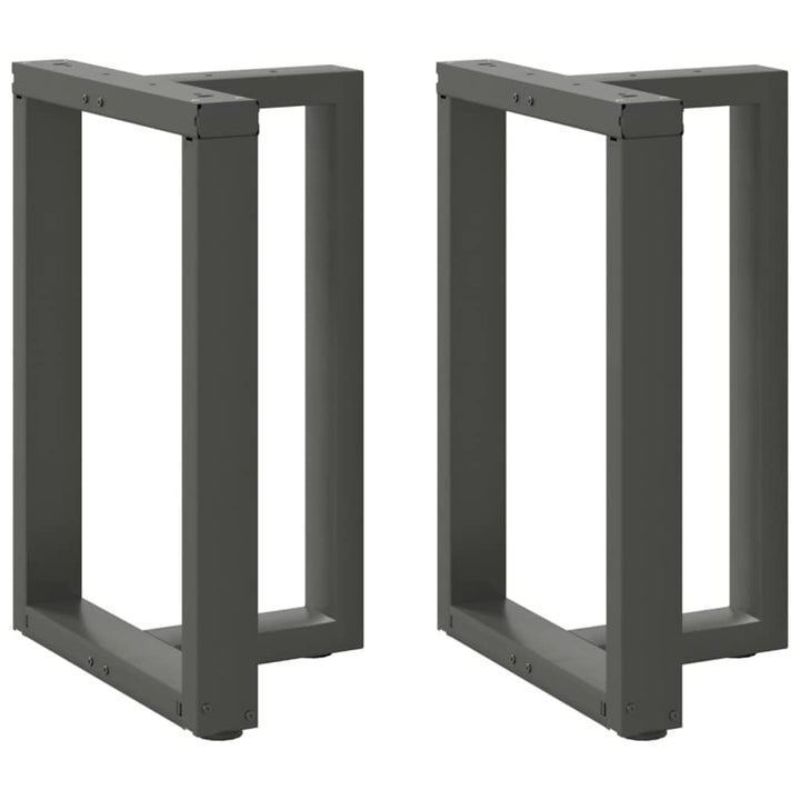 spisebordsben T-formet 2 stk. antracit 50x35x(72-73) cm stål