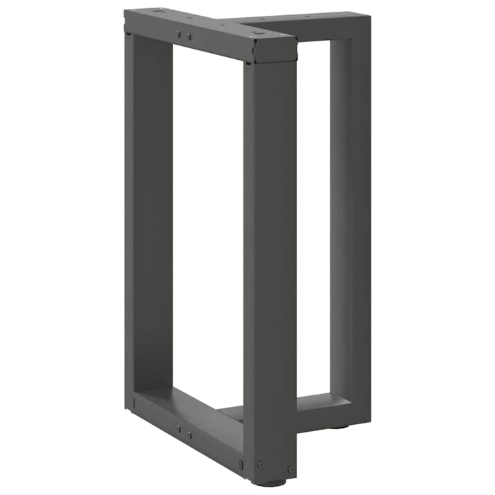 spisebordsben T-formet 2 stk. antracit 50x35x(72-73) cm stål