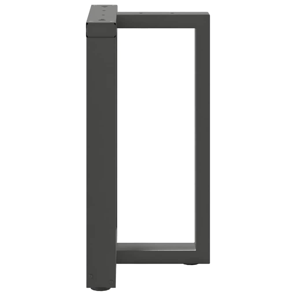 spisebordsben T-formet 2 stk. antracit 50x35x(72-73) cm stål