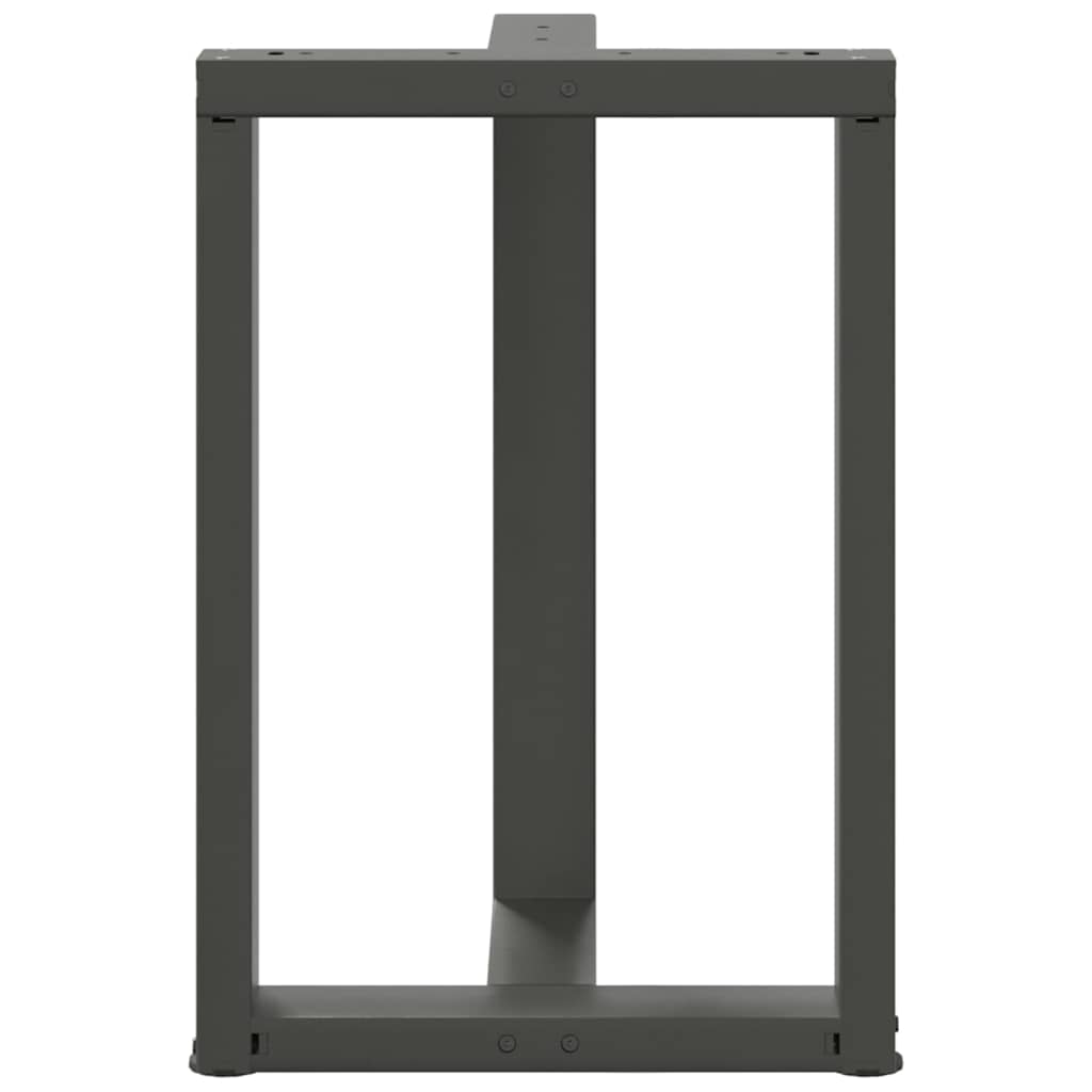 spisebordsben T-formet 2 stk. antracit 50x35x(72-73) cm stål