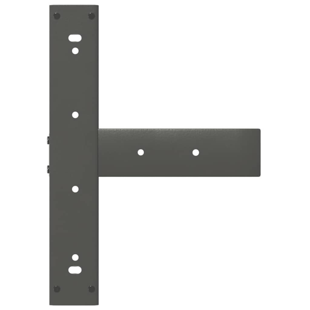 spisebordsben T-formet 2 stk. antracit 50x35x(72-73) cm stål
