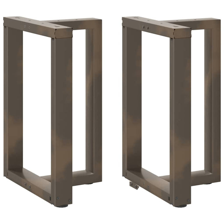 Spisebordsben T-formet 2 stk. naturstål 50x35x(72-73) cm stål