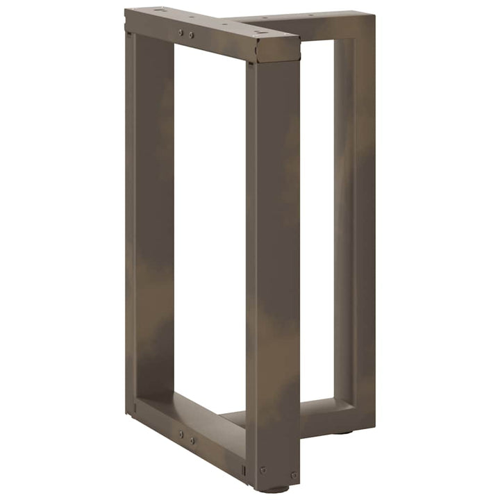 Spisebordsben T-formet 2 stk. naturstål 50x35x(72-73) cm stål