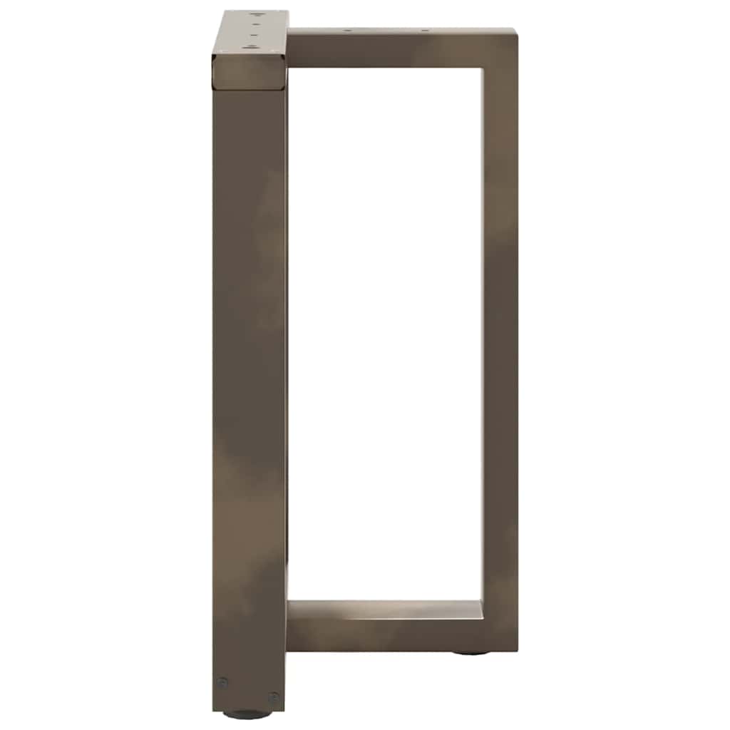 Spisebordsben T-formet 2 stk. naturstål 50x35x(72-73) cm stål