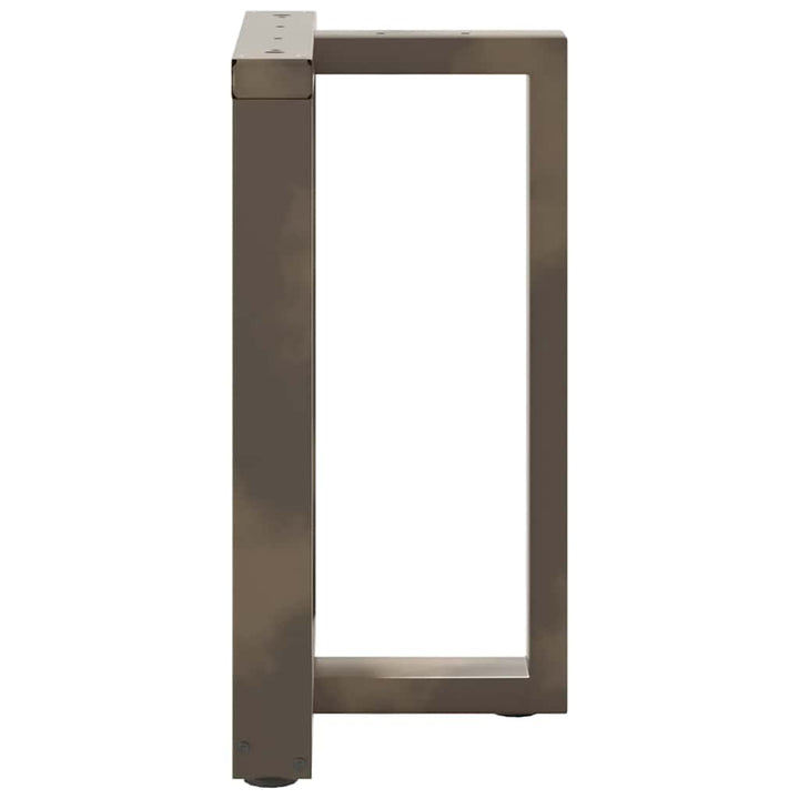 Spisebordsben T-formet 2 stk. naturstål 50x35x(72-73) cm stål