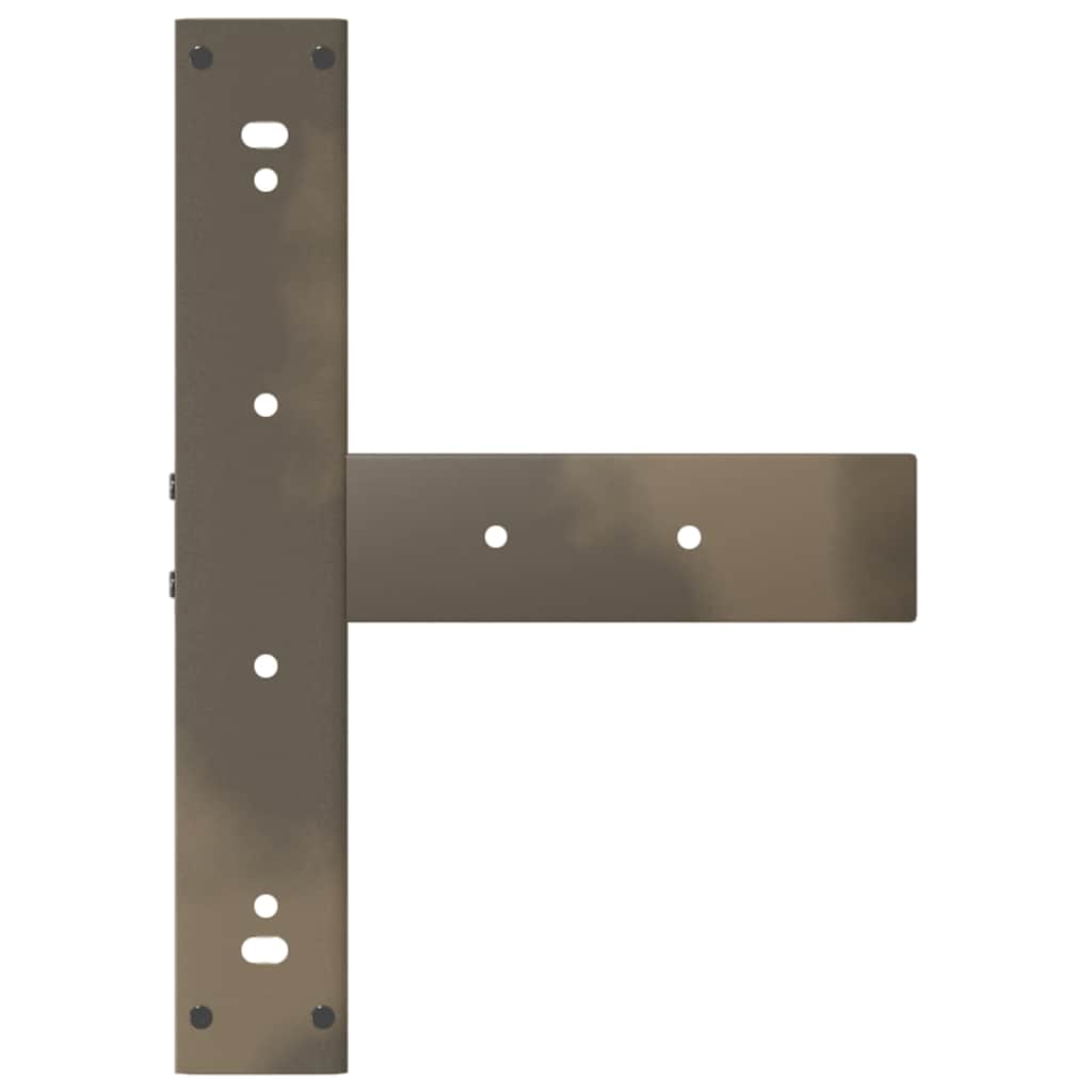 Spisebordsben T-formet 2 stk. naturstål 50x35x(72-73) cm stål