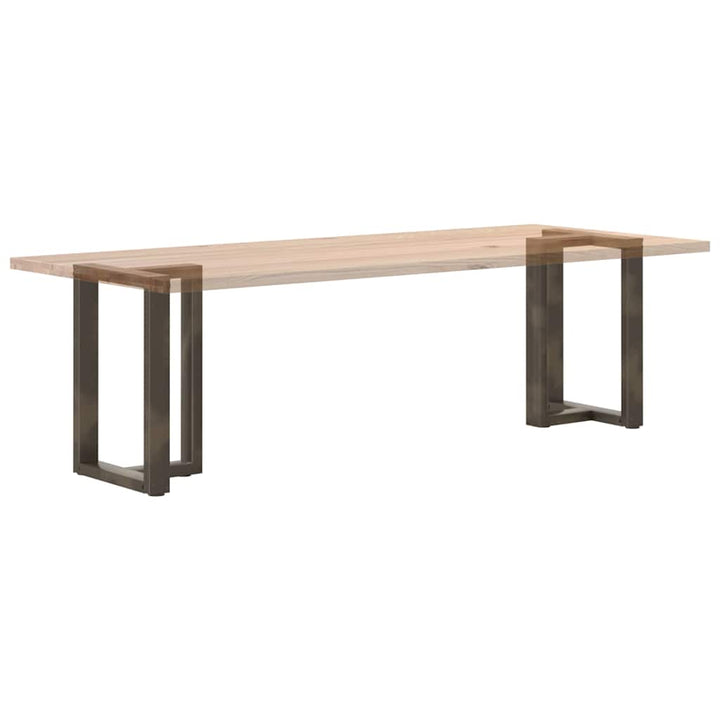 Spisebordsben T-formet 2 stk. naturstål 50x35x(72-73) cm stål