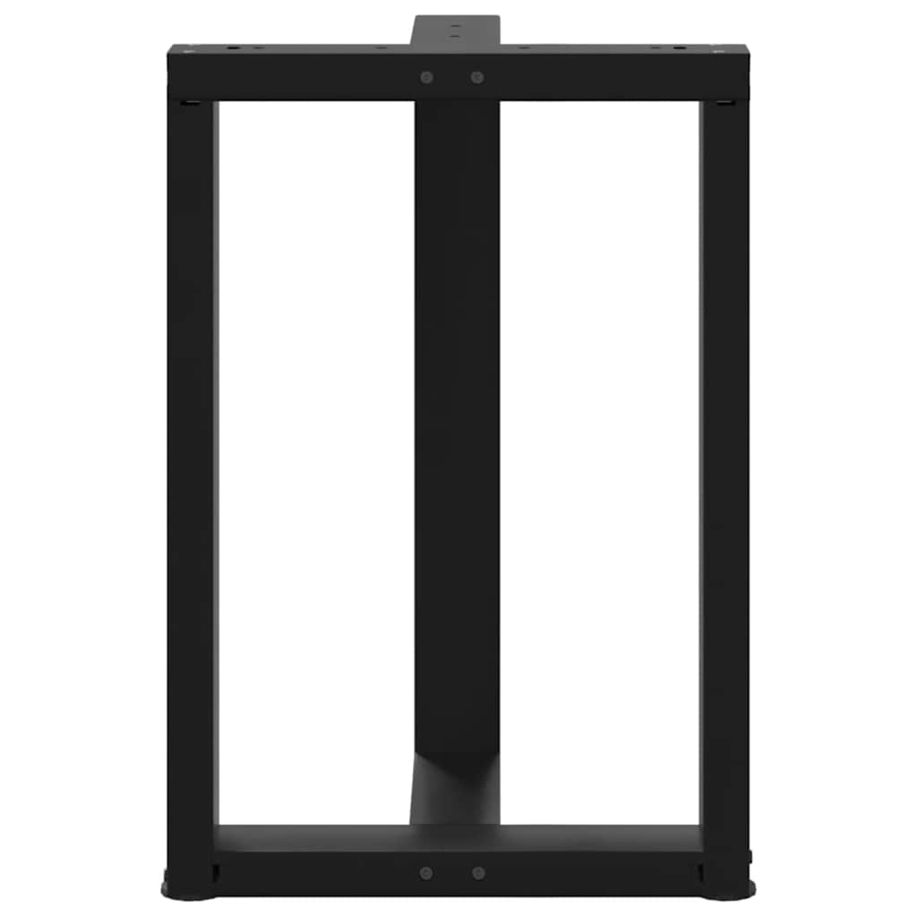 spisebordsben T-formet 2 stk. sort 60x35x(72-73) cm stål