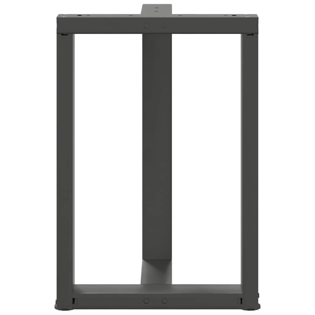 spisebordsben T-formet 2 stk. antracit 60x35x(72-73) cm stål